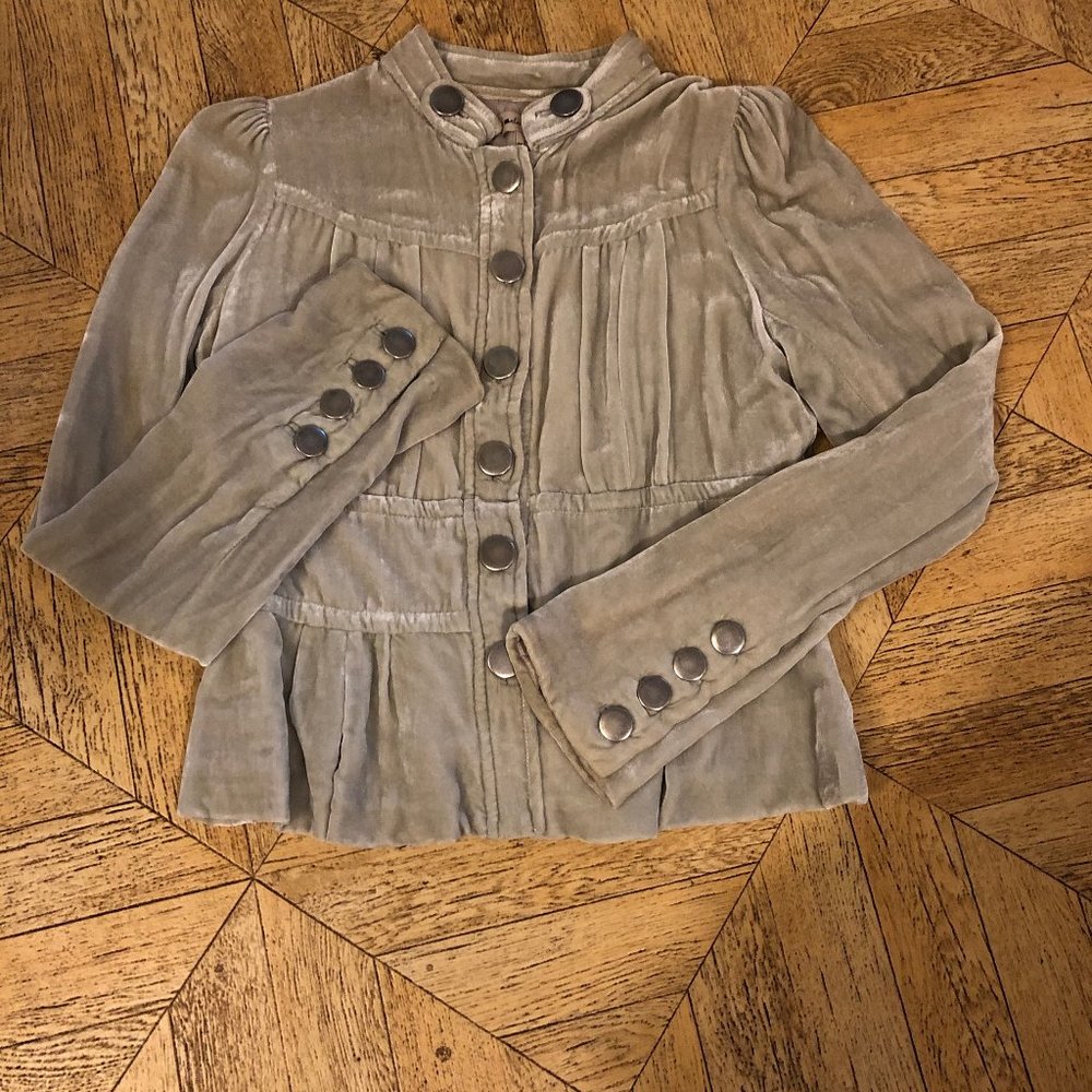 Elevenses x Anthropology crushed velvet jacket